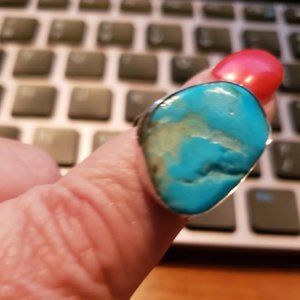 Turquoise  Tehya Oyama Solitaire in .925 sterling SZ 6